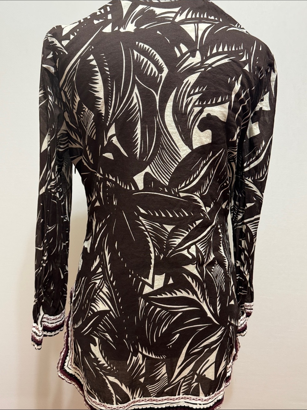 Tory Burch Brown Tropical Palms Tunic - Picture 12 of 12